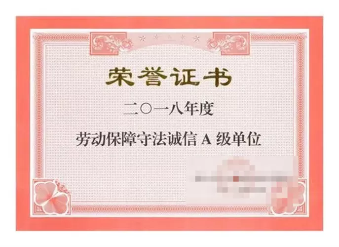 Certificate of Honor VII